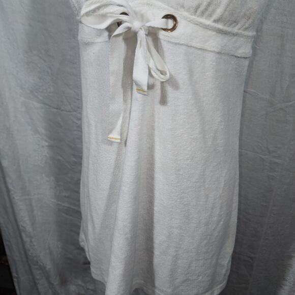 RALPH LAUREN sz L White Terry Cloth Halter Cover Up Dress Gold Pony - Picture 4 of 12
